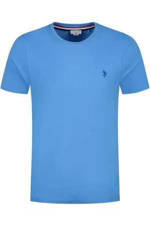 U.S. Polo Assn. Top, Herre, Blå, 3XL, Bomuld, Blå Herre Bomuld Logo T-shirt
