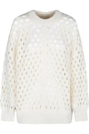 Isabel Marant Strik, Dame, , 2XS, Perforeret Striktrøje Ecru