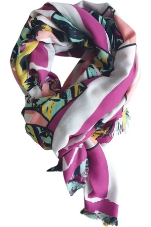 Kenzo Tilbehør, Dame, Flerfarvet, ONE SIZE, Bomuld, Multifarvet Pashmina Modal Silke Stola
