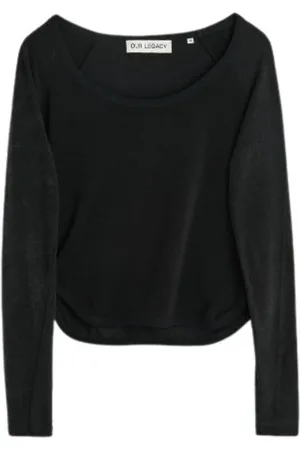 OUR LEGACY Top, Dame, Sort, M, Bomuld, Sort Langærmet T-shirt Bomuld Polos