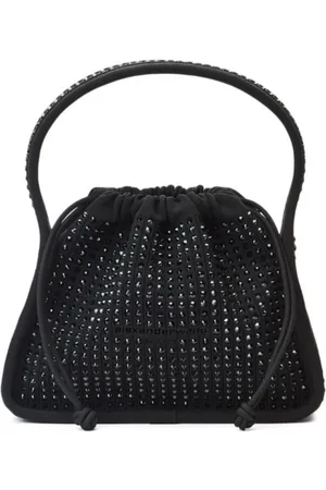 Alexander Wang Taske, Dame, Sort, ONE SIZE, Sort Rhinsten Ribstrikket Snøre Taske
