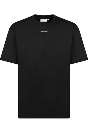 Calvin Klein Top, Herre, Sort, XL, Bomuld, Sort Logo Print T-Shirt
