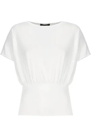 Fabiana Filippi Top, Dame, Hvid, S, Bomuld, Hvid Bomulds T-shirt med Lyse Detaljer