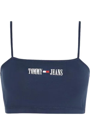 Tommy Hilfiger Top, Dame, Blå, M, Bomuld, Blå Bomuld Crop Top Ultra Arkiv