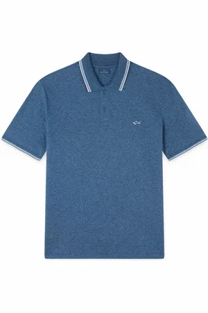 Paul & Shark Top, Herre, Blå, 2XL, Bomuld, Stribet bomuldspolo