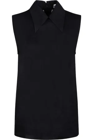 Jil Sander Top, Dame, Sort, S, Bomuld, Sort Ærmeløs Bomuldstop