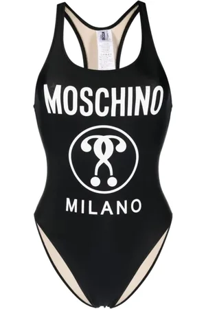 Moschino Badetøj, Dame, Sort, M, Sort Badedragt Med Dobbelt Spørgsmålstegn Design