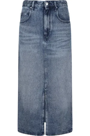 Isabel Marant Nederdel, Dame, Blå, 2XS, Denim, Lysblå Denim Midi Nederdel
