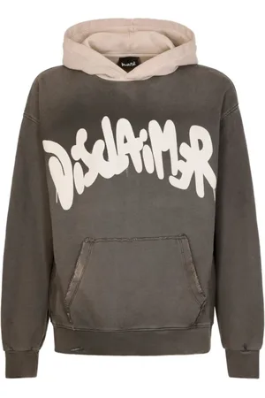 DISCLAIMER Sweathshirts & Hoodies, Herre, Grå, L, Bomuld, Bomuldshættetrøje med kontrastlogo