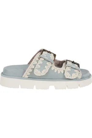 Mou Sko, Dame, Blå, 39 EU, Læder, Blå Læder Sandaler Ss25