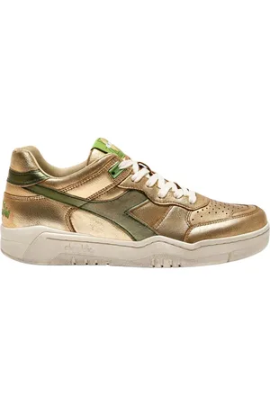 Diadora Sko, Dame, Gul, 40 EU, Læder, Gylden Lamineret Læder Sneaker