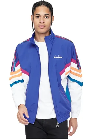 Diadora Jakke, Herre, Flerfarvet, 3XL, Uld, Multifarvet Track Jacket Loose Fit V-Mønster