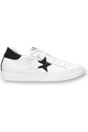 2STAR Sko, Dame, Hvid, 38 EU, Glitter Sort Sneakers One Star