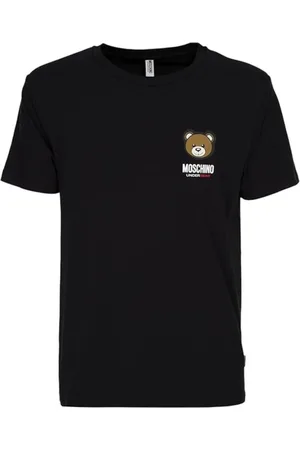 Moschino Top, Herre, Sort, XL, Bomuld, Sort Logo T-shirt Undertøjssamling