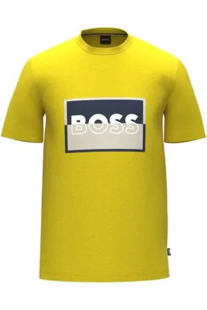 HUGO BOSS Top, Herre, Gul, XS, Gul Crew Neck Logo T-shirt