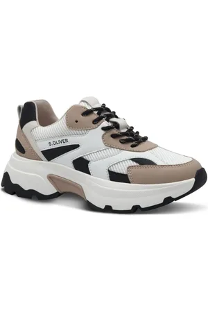 QS by s.Oliver Sko, Dame, Flerfarvet, 39 EU, Sorte Snøresneakers til Kvinder