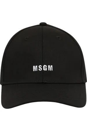 Msgm Tilbehør, unisex, Sort, ONE SIZE, Bomuld, Sort logo broderet kasket