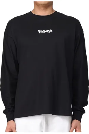 DISCLAIMER Top, Herre, Sort, XL, Bomuld, Langærmet Jersey Sweater Sort Herre