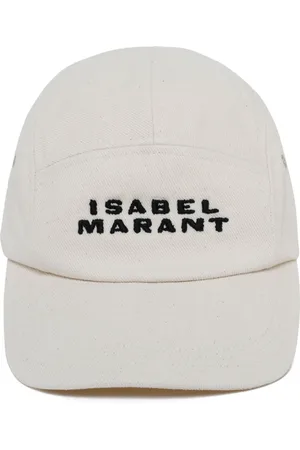 Isabel Marant Tilbehør, Dame, , 59 CM, Bomuld, Tedji Logo Cap i Ecru og Sort