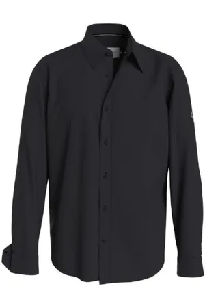 Calvin Klein Skjorte, Herre, Sort, L, Monologo Badge Afslappet Skjorte Sort
