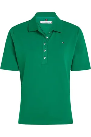 Tommy Hilfiger Top, Dame, Grøn, L, Uld, Stilfulde T-shirts og Polos