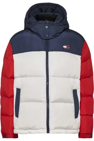 Tommy Hilfiger Jakke, Dame, Flerfarvet, XS, Uld, Genbrugsparka Mode Logo Hvid