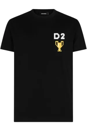 Dsquared2 Top, Herre, Sort, 3XL, Bomuld, Sort Logo Print T-Shirt