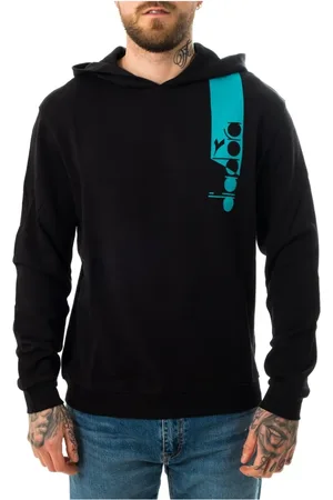 Diadora Sweathshirts & Hoodies, Herre, Sort, XL, Bomuld, Ikon Bomuld Sort Hættetrøje