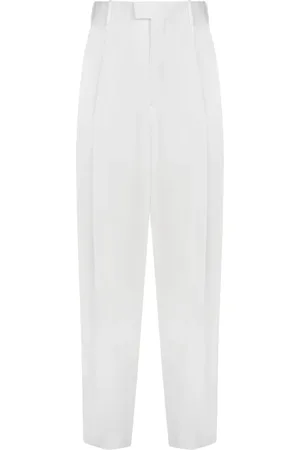 Marni Bukser, Dame, Hvid, XS, Spandex, Hvide Plisserede Bukser Lige Ben