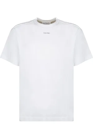 Calvin Klein Top, Herre, Hvid, XL, Bomuld, Hvid Logo Print T-Shirt