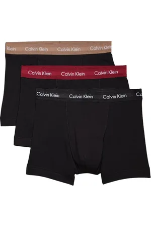 Calvin Klein Undertøj, Herre, Sort, M, Bomuld, Sorte Boxershorts 3-Pak med Logo Linning