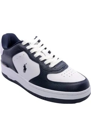 Ralph Lauren Sko, Herre, Blå, 44 EU, Blå og hvide Masters sneakers