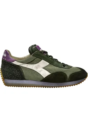 Diadora Sko, Herre, Grøn, 46 EU, Læder, Vintage Stil Sneaker Grøn Mænd