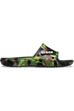 Crocs Sko, Dame, Sort, 39 EU, Klassiske Camo Slide Sandaler