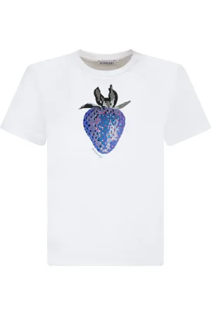 Burberry Top, Dame, Hvid, S, Bomuld, Grafisk Print T-Shirt Hvid