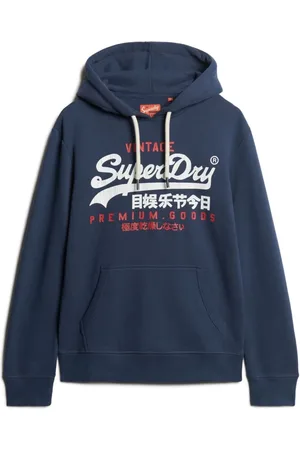 Superdry Sweathshirts & Hoodies, Herre, Blå, 2XL, Bomuld, Blå Bomuld Hoodie VL Duo
