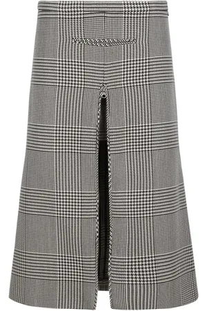 Courrèges Nederdel, Dame, Brun, S, Zipped Prince Of Wales Nederdel