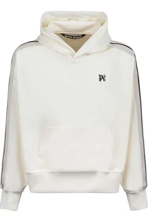 Palm Angels Sweathshirts & Hoodies, Herre, , S, Broderet Monogram Hvid Hættetrøje Sweater
