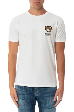 Moschino Top, Herre, Hvid, M, Bomuld, Herre Rund Hals T-shirt