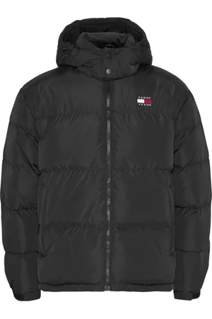 Tommy Hilfiger Jakke, Herre, Sort, 2XL, Polyester, Foret Parka Jakke med Aftagelig Hætte