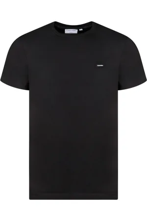Calvin Klein Top, Herre, Sort, S, Bomuld, Sort Bomuldst-shirt med Logomærke