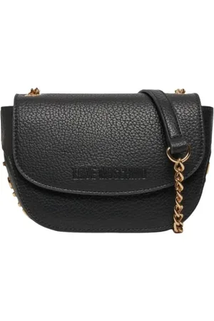 Moschino Taske, Dame, Sort, ONE SIZE, Uld, Sort håndtaske med guldkæde