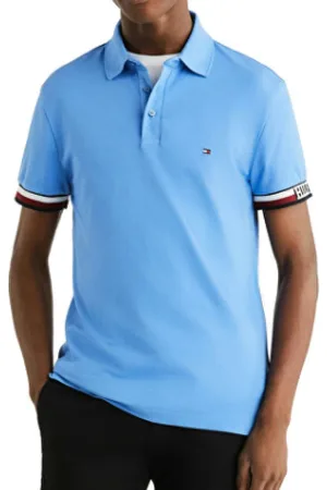 Tommy Hilfiger Top, Herre, Blå, L, Uld, Stilfulde T-shirts og Polos
