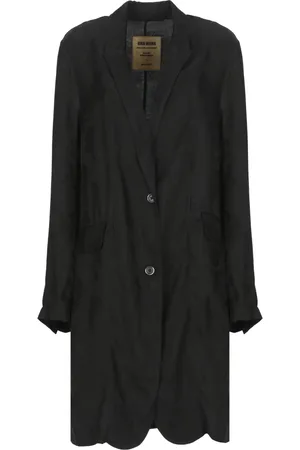 UMA WANG Frakke, Dame, Sort, L, Sort Blomstret Broderet Frakke