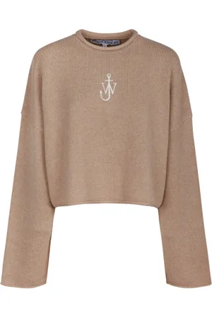 J.W.Anderson Strik, Dame, , XS, Uld, Cropped Jumper med Logo