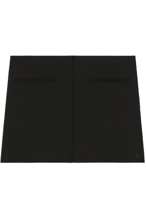 Courrèges Nederdel, Dame, Sort, 2XS, Sort Heritage Clipped Mini Nederdel