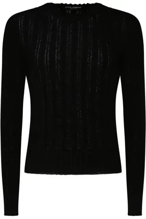 Dolce & Gabbana Strik, Herre, Sort, L, Bomuld, Sort Bomuldsblanding Rund Hals Pullover