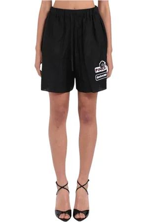 Pinko Shorts, Dame, Sort, L, Bomuld, Lewis Bermuda Shorts Bomuld Silke Blanding