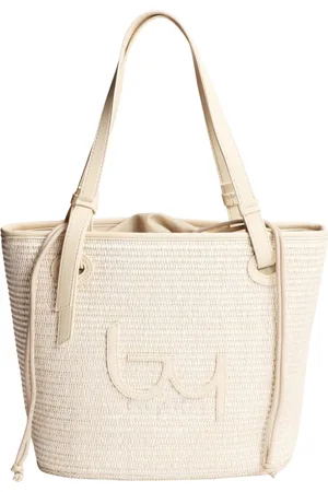 Byblos Taske, Dame, , ONE SIZE, Rafia Shopper Taske med Snørelukning