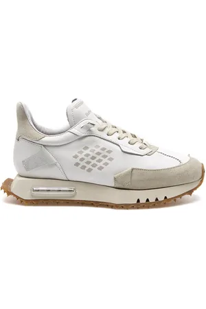 BE POSITIVE Sko, Dame, Hvid, 37 EU, Læder, Hvide Lædersneakers med Grå Ruskindsdetaljer